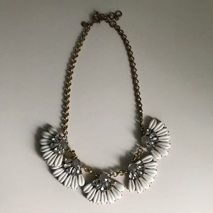 J. Crew White Flower Statement Necklace